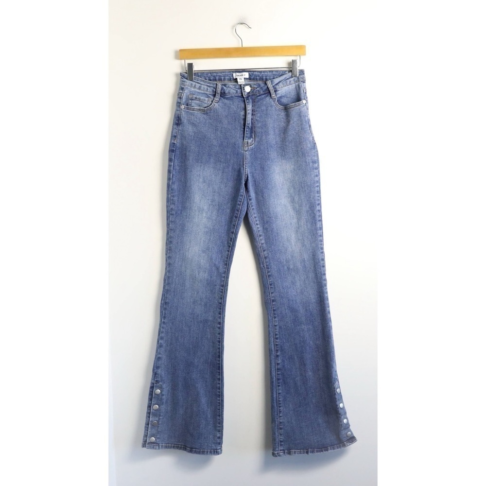 Forever 21 flared jeans snap on belle bottoms 70s boho high waist 25 fits 28 M